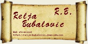 Relja Bubalović vizit kartica